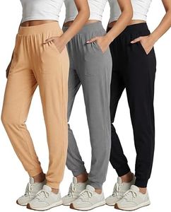 3 Pack Womens Pants Athletic Sweatpants Joggers Yoga Pajama Hiking Golf Gym Lounge Casual Pockets Sleep Activewear Running Summer Workout High Waisted Teen Active Athleisure Ribbed Ladies PJ