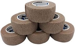 PintoMed – 6 X Beige X 2.5CM X 4.5M - Cohesive Bandage Stretched, Self-Adhesive Flexible Bandages, First Aid Sports Wrap Bandages Pack Individually for Medical, Sports and Veterinary use.
