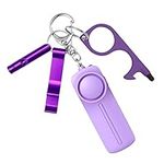 Ankilo Upgraded Safe Sound Personal Alarm 4 Pcs Set, Safety Keychain Accessories for Women, Self Defense Keychain Set with Personal Alarm, Purple