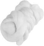 Wool Roving Needle Felting, 55g White Needle Felting Wool Fibre Wool Yarn Roving For Needle Felting Hand Spinning DIY Weaving Craft