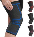 UFlex Athletics Knee Compression Sleeve Support for Women and Men - Knee Brace for Pain Relief, Fitness, Weightlifting, Hiking, Sports - Blue, Large