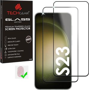 TECHGEAR 2 Pack PREMIUM Finger ID Glass Compatible with Samsung Galaxy S23 / S23 5G, Full Glue Tempered Glass Screen Protector [Finger ID] [Full Glue] [HD Clarity] [Scratch-Resistant] [Max Coverage]