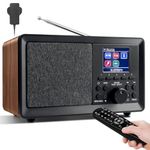 DAB DAB+ FM Digital Radio with Bluetooth and Dual Alarm Clock | Portable Vintage Radio Retro Bluetooth Speaker with USB/AUX, Headphone Jack, Sleep Timer, Remote Control, 30 Presets