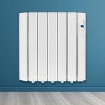 Futura 900W White Oil Filled Radiator Heaters for Home, 24/7 Day Timer Electric Heater Lot 20 & Advanced Thermostat Control, Wall Mounted Low Energy Electric Radiator with Child Lock