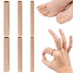 Zsanhua 6 Pcs Gel Toe Protectors 5.9 Inches Cuttable Finger Toe Sleeve Tubes Soft Gel Corn Pad Protectors Big Toe Protector Toe Cushion Cap for Blisters, Calluses, Toes and Fingers, 3 Size (S, M, L)