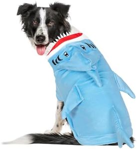NACOCO Halloween Shark Dog Costume - Pet Christmas New Year Hoodie Warm Party Coat Outfit for Small and Medium Cat Dog Clothes(Blue Shark,L)