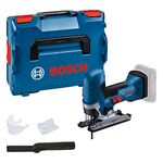 Bosch Professional 18V System Cordless Jigsaw GST 18V-125 S (Ideal for Curved and Cross cuts, SDS Blade Holder, incl. 1 x Jigsaw Blade, Dust Extraction Set, in L-BOXX)