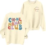 EGELEXY Grandma Sweatshirt Cool Nana Shirt Women Nana Club Shirts Blessed Nana Gifts Tees Nana Long Sleeve Tops, Beige, X-Large