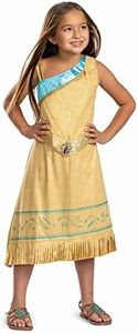 Disney Officiel Déguisement Deluxe Pocahontas Fille, Déguisement Indienne Fille en taille S
