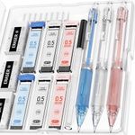 Four Candies Cute Mechanical Pencil Set, 3PCS Pastel Mechanical Pencils 0.5mm with 360PCS HB Lead Refills, 3PCS Erasers, 9PCS Eraser Refills for Student School