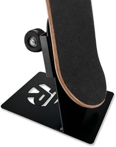 FEYRUN Portable Skateboard Floor Stand, Dual View Storage and Display for Skateboard (Black)