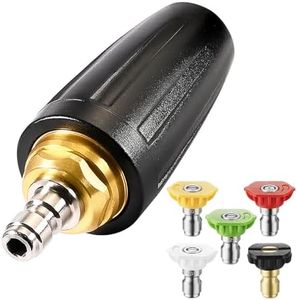 YAMATIC Pressure Washer Turbo Nozzle Tips, 360° Rotating Turbo with 5 Spray Nozzles, 3600 PSI 4.0GPM with 1/4" Quick Connector Compatible with Ryobi, Greenworks, Craftsman, Troybilt, Simpson