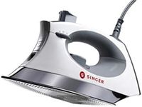 SINGER SteamCraft Steam Iron (1700W) | Steamer with Stainless Steel Plate, OnPoint Precision Tip for Hard-to-Reach Areas, Vertical Steam, Auto Shutoff & 300ml Tank Capacity – White