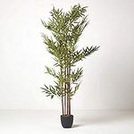 HOMESCAPES 5 ft Bamboo Tree Large Artificial Replica Plant in Black Pot Indoor Home Office Decorative Fake Plant