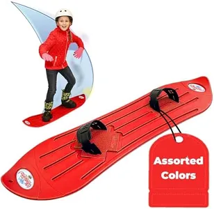 Geospace The Original Sledsterz Kids' Beginner Snowboard - Comes in Assorted Colors of Either Red, Blue or Green (Single Assorted Color Snowboard)