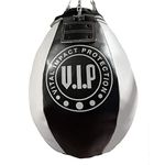 VIP Vital Impact Protection Premium PU Heavy Duty Boxing Martial Arts Wrecking Ball Punch Bag, black/white