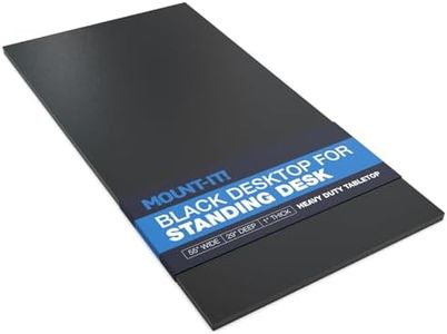 Mount-It! Premium Tabletop for Sit Stand Desktop (55" Wide, 29" Deep, 1" Thick), Standing Desk Top Only - Wood Table Top Slab in Black Wooden Block, Top Rectangular for Adjustable Computer Desk