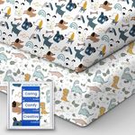 TotBasic Pack and Play Sheets Fitted, Ultra Soft Mini Crib Sheets Boy, Neutral Pack N Play Mattress Sheets Hypoallergenic and Soothing, Premium Jersey Playrad Sheets, Print Dino Animals, 2 Pack