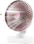 USB Mini Desk Fan,Portable Oscillating Fan with 4 Speeds,6.5-inch Adjustable Quiet Table Fan,Rechargeable Battery Operated Personal Fan for Home Office Bedroom Desktop Table (Rose Gold)