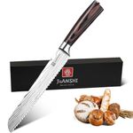 JUANSHI® Kitchen Knives Chef's Knife Bread Knife 8 Inch High Carbon Stainless Steel Kitchen Knife with Pakkawood Handle Sharp Chopping Knife Christmas Halloween Thanksgiving Gifts (Bread Knife 20cm)