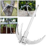 Grappling Hook, Outdoor 3 Claws Folding Grappling Hook Claw Stainless Steel Carabiner for Mountaineering Wilderness Survival