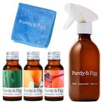 Purdy & Figg | Counter Clean Mixed Starter Kit | All Natural Gentle Non Toxic Organic Essential Oils Multipurpose Cleaner | Citrus Floral Vetiver | Home Kitchen Countertop