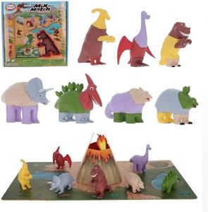 POPULAR PLAYTHINGS Mini Magnetic Mix or Match Dinosaurs Deluxe Set of 7 Dinosaurs