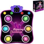 Aucrsozk Children's Dance Mats for 4-12 Years Old with Bluetooth, Music Dance Pad with 6 LED Light Arrows for Girls Boys, Electronic Dance Mat Toys with 5 Game Modes and Non-Slip Soft Material