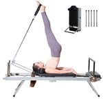 soges Foldable Pilates Reformer Machine for Home Gym, Pilates Workout Equipment for Beginner, Cardio Fitness High Strength Rebounder, Up to 300 lbs Weight Capacity