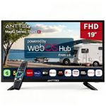 Antteq 19 Inch Smart TV, WebOS FHD TV MagiQ 19" with ThinQ AI Voice Magic Remote, BBC Freeview Netflix YouTube Airplay WiFi Black Televisions