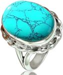Natural Turquoise Gemstone Ring 925