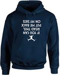Hippowarehouse If You Can Read This, Put Me Back On My Skis (Printed Upside Down) Unisex Hoodie Hooded top (Specific Size Guide in Description) Navy Blue
