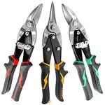 Tolsen Aviation Tin Snips - Heavy Duty Sheet Metal Cutting Shears 250mm (10") - 3 Pack - Includes Left, Straight and Right Cut Snips