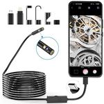 Lightswim 1920P Dual Lens Endoscope Snake Inspection Camera, Type C Borescope, Scope Camera with 8 LED Lights for Android and iOS Smartphone, iPhone, iPad, Samsung (16.5 FT/5M)