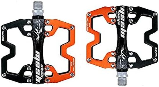 shanmashi CA110 Black Orange Mountain MTB Bike Pedals 9/16 Inch Road Bicycle Parallel Pedal Ultra-Light Aluminum Alloy Bearing Cycling Flat BMX Pedal