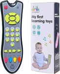 KECOLNA Kids Realistic TV Remote Control Toy with Musical Sound and Soft Light, Early Educational Toy with English Spanish and French 3 Language, Sensory Learning Toys for 18 Months+ Toddlers