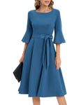 HomRain Women Dress Fit Flare Semi-Formal Dress Spring Summer Dress Casual Evening Party Cocktail Dress,Greyblue XL