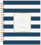 Blue Sky Day Designer for 2024 Daily and Monthly Planner, 8" x 10", Frosted Cover, Wirebound, Navy Stripe (142098-24)