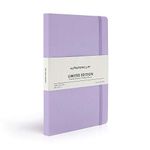 myPAPERCLIP Limited Edition Notebook | Hand Drawn Paper Back | Notebook For Gifting | Checks, 192 Pages, A5, 100 GSM, Lilac, Pack of 1