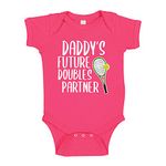 Daddy's Future Doubles Partner (Customize with Mommy, Grandpa, Grandma, Uncle, Auntie) Toddler T-Shirt 2T Cyber Pink