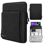 TiMOVO 9-11 Inch Tablet Sleeve for iPad Air 11 Inch 2024, iPad Pro 11 Inch 2024, iPad 10.2 2021-2019, iPad 10th 10.9 2022, iPad Air 5/4, Galaxy Tab A8 10.5/S8 11", Protective Bag with Pockets, Black