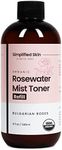 Rose Water Spray for Face & Hair - 100% Natural Organic Face Toner - Alcohol-Free Makeup Remover - Anti-Aging Self Care Beauty Mist - Face Care - Hydrating Rosewater Refill - 8 Oz