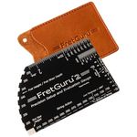 FretGuru 8-in-1 String Action Gauge Guitar Fret Ruler Precision Fret Rocker - Precise CNC Machined, Diamond Honed, Polished Edge Guitar String Height Gauge - Luthier Tool with Thick Leather Case