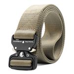 ZORO Men's Tactical Belt Nylon Military Style Webbing Belt with Metal Buckle BEIGE-51