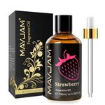 MAYJAM 100ML Strawberry Fragrance Oil Essential Oil, 3.38FL.OZ Large Volume Strawberry Oil for Diffuser, Great for DIY Soap and Candle Making