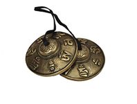 Dharma Store - Tibetan Tingsha Cymbals - 6.2 cm - OM Mane Padme Hum Symbols Embossed