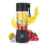 ALWAFLI Electric Juicer 6 Blade Rechargable Portable USB Bottle Blender Shaker Juicer A 2000 Juicer Mixer Grinder (X2 BLACK BLENDER)