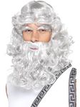 Smiffys Zeus Kit, Grey with Wig, Beard & Eyebrows, Legends & Myths Fancy Dress, Adult Dress Up Wigs