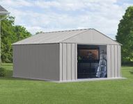 Arrow Sheds Classic 12' x 12' Outdoor Padlockable Steel Storage Shed Building, Flute Grey