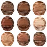 SANNIX 450pcs Woodland Cupcake Liners, Woodgrain Baking Cups Cupcake Wrappers Paper Wraps Muffin Liners for Bridal Showers Wedding Birthday Party Decorations Supplies